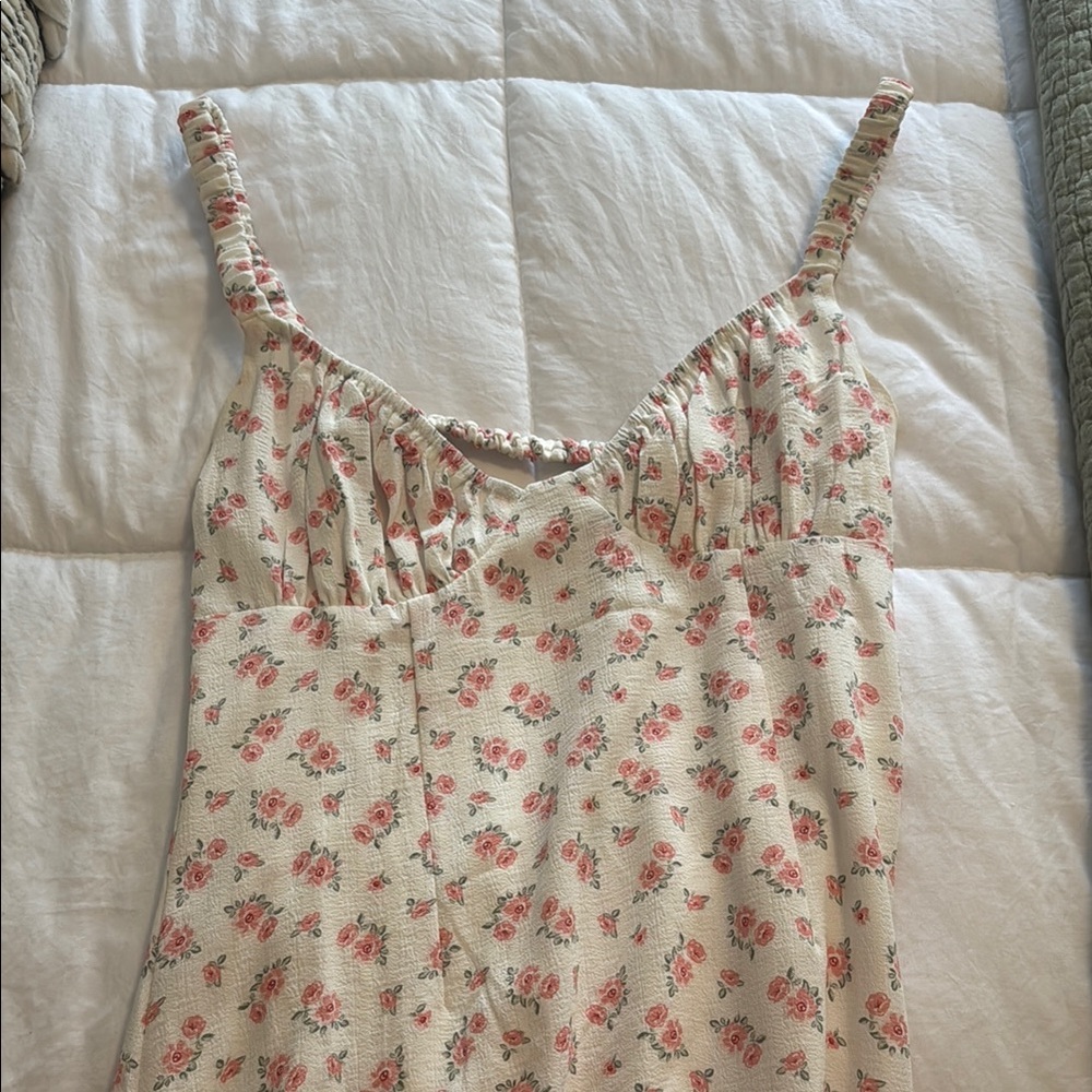 Princess Polly Floral Cream and Pink Dress